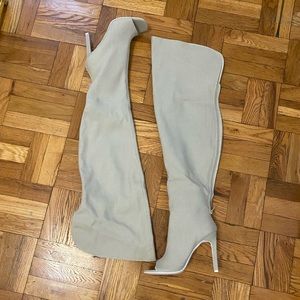 Tan Open Toe Thigh Highs